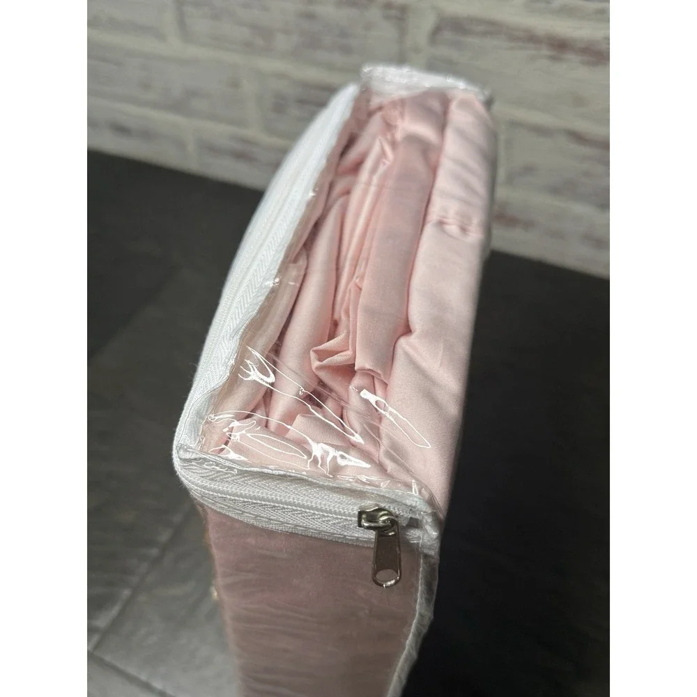 QVC Amadeus Fine Linens Twin Size Sheet Set Rose Pink 400 Thread Count